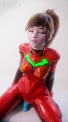 1girls 3d 9:16 animated asuka_langley_sohryu_(cosplay) bodysuit brown_hair cheek_markings closed_eyes cosplay d.va dildo dildo_in_pussy dildo_sitting female female_only female_penetrated looking_pleasured masturbating masturbation moonroomoom mp4 neon_genesis_evangelion no_sound overwatch overwatch_2 sex_toy shorter_than_30_seconds simple_background skin_tight small_breasts solo solo_female tagme torn_clothes vagina vaginal_penetration vertical_video video