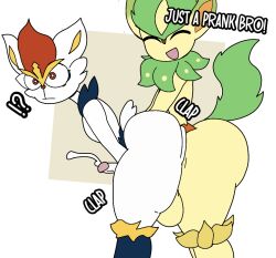 anal_sex anthro big_butt cinderace crossover cumming_from_anal_sex curvy femboy fluffy_tail furu_flami gay huge_ass humanoid long_ears male/male no_humans non-human non-human_only pal_(species) palworld pokemon pokemon_(species) rape surprised verdash