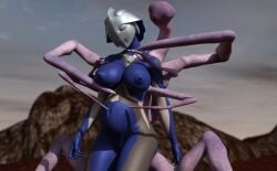 3d after_rape alien alien_girl alien_humanoid defeated defeated_heroine monster mountain original original_character outside pregnant pregnant_female ultraman_(franchise) yoidore