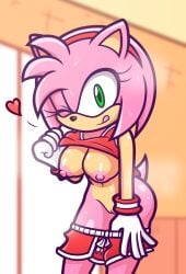 amy rose from sonic the hedgehog (series) by furii (artist)