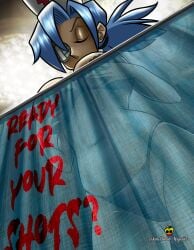 valentine_(skullgirls) skullgirls dandokumagana tagme blue_eyes long_hair tied_hair headgear nurse_cap eye_patch closed_eyes underwear breasts large_breasts cleavage slim_waist wide_hips thick_thighs bra panties text