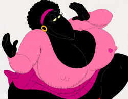 1girls afro ai_generated anthro bbw bertha big_bertha_(fritz) big_breasts black_body black_feathers chubby chubby_female cleavage crow earrings erect_nipples fat feathers female female_only fritz_the_cat gigantic_breasts huge_breasts matronai_(artist) nipple_bulge plump solo tagme thick_thighs