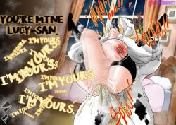 breeding couple fairy_tail huge_balls huge_breasts huge_cock lucy_heartfilia netorare surprise_party taurus_(fairy_tail)