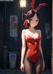 1girls 2d ai_generated areolae armpit bare_arms bare_legs bare_shoulders belly chest curvy curvy_figure cute cute_face detailed eyelashes eyeshadow female female_only fit fit_female focus grey_hair hair high_quality perky_breasts medium_breasts legs light-skinned_female light_skin lips lipstick looking_at_viewer makeup mascara nero100 pale-skinned_female pale_skin petite petite_body posing seductive seductive_look black_hair stable_diffusion tagme thighs thin_waist young teenager red_eyes kaguya-sama_wa_kokurasetai_~tensai-tachi_no_renai_zunousen~ slim_girl slim_waist shinomiya_kaguya sidelocks bunny_ears bunnysuit bunny_girl playboy_bunny cleavage sexy_pose