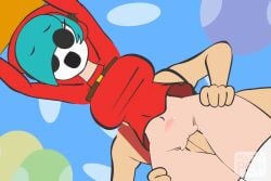 1boy 1girls animated blue_hair bottomless bouncing_breasts breasts dress edit female flash flash_game gif hooded_jacket hoodie large_breasts light-skinned_male light_skin long_hair male mario_(series) minus8 minus8_(smb_enemies) nintendo noko_(minus8) peachypop34 red_dress sex shy_gal straight super_mario_bros. thighhighs vaginal_penetration