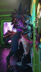 3d_(artwork) absurd_res anal anal_penetration anthro antlers balls bodily_fluids cd_projekt_red clothed clothing collar cum cum_in_ass cum_inside cum_on_balls cum_on_ground cum_on_leg cum_while_penetrated cumshot cybernetics cyberpunk_2077 digital_media_(artwork) duo eclipse_(sanythefox) ejaculation excessive_cum excessive_genital_fluids genital_fluids genitals hi_res holding_neck horn knot knotted_penis knotting lagomorph looking_at_another machine male male/male mammal novabeast open_mouth outside partially_clothed penetration penis penis_against_surface public public_sex reflection sany_van_fox sanythefox sex translucent translucent_clothing vending_machine wings wolpertinger