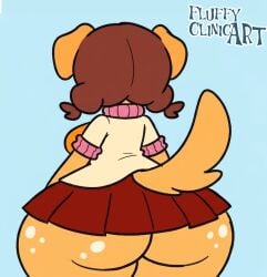 1female 1girls 2d 2d_(artwork) anthro anthro_female anthro_only artist_name artist_signature brunette brunette-haired_female brunette_female brunette_hair clipboard color cute cute_face cute_female cute_girl digital_drawing_(artwork) digital_media_(artwork) doctor doctor_coat doctor_fluffy dog dog_ears dog_girl dog_tail eyelashes female female_focus female_only fluffyclinicart freckles freckles_on_face freckles_on_thighs glasses hair labcoat looking_at_viewer medium_hair oc original_character pigtails simple_background skirt solo solo_female solo_focus thick_thighs white_coat bottomless bottomless_female bottom_heavy bottom_heavy_female back_view ass ass_focus big_ass huge_ass large_ass thick_ass thick freckles_on_ass