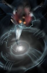 absurd_res ambiguous_gender aquatic blade bone breasts cephalopod comic digital_drawing_(artwork) digital_media_(artwork) electricity female hi_res holographic_eyes humanoid intersex intersex/female lightning lure_(anatomy) machine malfunction merfolk mollusk nails no_pupils robot skull skull_head solo soul_interface soulless_tech split_form teeth tentacles underwater water