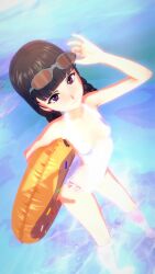 beach female female_only sexy babymetal sakemanjuju72 koikatsu 3d 3d_(artwork) pretty alternate_version_available floatie holding_floatie swimsuit solo solo_focus solo_female ocean legs_in_water sunglasses sunglasses_on_head yui_mizuno
