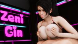 1boy 1girls 3d asian_female big_breasts bikini bikini_top_lift black_bikini black_hair black_swimsuit breast_hold clark_still cmaf cmjf crossover dead_or_alive female happy happy_paizuri happy_sex hat_only ikari_warriors interracial japanese_female king_of_fighters long_hair looking_at_partner male momiji_(ninja_gaiden) ninja_gaiden nude nude_male paizuri paizuri_lead_by_female paizuri_on_lap penis ponytail smile snk straight swimsuit zeni-gin