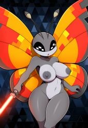 2026 ai_generated anthro big_breasts boobs cute cute_female female furry furry_female furry_only gobabsnow insect insect_girl jedi lightsaber pokemon pokemon_(species) pussy sexy solo star_wars vivillon wings