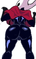 1girls animated ass butt cape cloak female female_only from_behind hollow_knight hornet_(hollow_knight) looking_back presenting_pussy red_cape solo solo_female tagme vaginal_winking