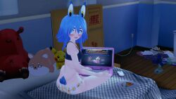 1girls 3d caught female indie_virtual_youtuber koikatsu laptop looking_at_porn lyn_mametchi newgrounds_logo panties pikachu rabbit_ears rabbit_tail renhentai robot_girl small_breasts underwear underwear_only virtual_youtuber vtuber