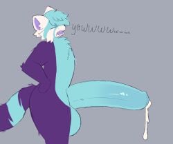 1boy ailurid anthro big_dick big_penis blue_fur casual dick fishing_iphone_picture furry huge_cock hyper hyper_cock hyper_penis leaking_cum male male_only owen_(fishing_iphone_picture) penis red_panda solo solo_male yawn