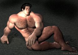 1boy 2003 3d archived_source bara black_hair dated gay hairy jepegraphics male male_only original yaoi