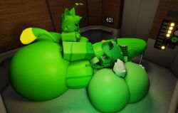 2boys 3d 3d_(artwork) 3d_artwork antennae antennae_(anatomy) anthro anthro_on_anthro elevator elevator_sex femboy femboy_only from_rear from_side furry gay gay_sex gnarpy gnarpy_(regretevator) green_body green_clothing green_fur green_hair green_penis green_skin huge_ass huge_balls huge_butt huge_cock huge_hips huge_penis huge_thighs hugging_penis hyper hyper_ass hyper_balls hyper_butt hyper_genitalia hyper_hips hyper_penis hyper_thighs kneeling male male_only metal_floor pawpads paws pink_pawpads pink_paws railing rear_view regretevator roblox roblox_game roblox_studio robloxian shorksenjoyer short_tail side_view tail white_body white_fur white_tail wooden_wall yellow_skin