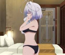1girls busty big_breasts female female_only sensual sexy voluptuous mata_korosarete_shimatta_nodesune_tantei-sama ass bedroom black_bra black_panties bra breasts closed_eyes drying drying_hair from_side highres large_breasts legs lilithea panties short_hair sideboob solo stitched thighs towel underwear wet big_ass