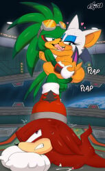 absurd_res accipitrid accipitriform anthro avian bat bird bodily_fluids breasts cuckold cum echidna excito feet female foot_on_head french_kissing genital_fluids group hi_res jet_the_hawk kissing knuckles_the_echidna male male/female mammal monotreme netorare ntr rouge_the_bat sega sex sonic_riders sonic_the_hedgehog_(series) spacecraft standing standing_sex tounge_kissing vaginal vaginal_fluids vehicle