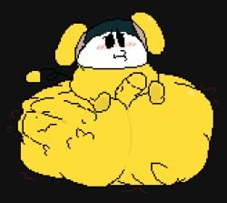 >_< 2026 alpha_channel anthro anthro_prey armless aroused aroused_face balls big_balls big_ears big_penis biped black_eyes blush blush_lines bodysuit bubble_helmet chubei chuchu_(chuchu_rocket) chuchu_rocket clenched_eyes clothing cock_vore daniel_(meatcanister) digital_media_(artwork) duckface empty_eyes english_description eyes_closed face_imprint flustered foot_imprint front_view full-length_portrait fully_inside genitals glans half-erect huge_balls huge_penis humanoid_genitalia humanoid_penis hyper hyper_balls hyper_genitalia imprint inside_balls line_tail male male_(lore) mammal meatcanister monotone_bodysuit monotone_skinsuit motion_lines mouse murid murine narrowed_eyes noseless o3o penile penis pixel_(artwork) portrait rodent sega short short_legs simple_background sitting sitting_on_balls sitting_on_own_balls size_difference skinsuit smaller_male smaller_pred soft_vore solo space_helmet spacesuit spiral_tail tail tail_orb thin_tail tight_clothing transparent_background unseen_prey unusual_ears vore white_face yellow_bodysuit yellow_clothing yellow_skinsuit yellow_spacesuit