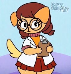 1female 1girls 2d 2d_(artwork) anthro anthro_female anthro_only artist_name artist_signature brunette brunette-haired_female brunette_female brunette_hair clipboard color cute cute_face cute_female cute_girl digital_drawing_(artwork) digital_media_(artwork) doctor doctor_coat doctor_fluffy dog dog_ears dog_girl dog_tail eyelashes female female_focus female_only fluffyclinicart freckles freckles_on_face freckles_on_thighs glasses hair labcoat looking_at_viewer medium_hair oc original_character pigtails simple_background skirt solo solo_female solo_focus thick_thighs white_coat