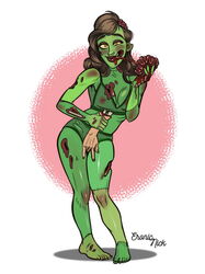 busty cleavage curvaceous curvy female female_focus female_only gore green_skin halloween hourglass_figure long_hair nickeronic pinup pose posing solo standing tagme wide_hips zombie zombie_girl