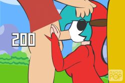 1boy 1girls animated blowjob blue_hair bottomless bouncing_breasts breasts dress edit female flash flash_game gif hooded_jacket hoodie large_breasts light-skinned_male light_skin long_hair male mario_(series) minus8 minus8_(smb_enemies) nintendo noko_(minus8) oral oral_sex peachypop34 red_dress sex shy_gal straight super_mario_bros.
