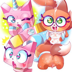 +_+ 1boy 2girls :d :o ;3 ;d ^^^ absurdres animal_nose anus ass black-framed_eyewear blue_background blue_eyes blue_horns blue_tail blush bottomless cat_girl cheek_tattoo clitoris commentary_request cropped_torso cross-eyed cum cum_in_container cup dr._fox ejaculation facial_tattoo fang female_masturbation fox_girl from_above full_body furry furry_female furry_with_non-furry glasses gold_choker green_eyes hand_on_own_cheek hand_on_own_face heart heart-shaped_pupils heart_background heart_tattoo hetero highres holding holding_cup horns interspecies lego long_sleeves looking_ahead looking_at_penis looking_at_viewer looking_up lying masturbation multicolored_horns multiple_girls multiple_views object_insertion on_stomach one_eye_closed open_mouth orange_fur penis perineum pink_fur pink_pupils princess_unikitty pussy pussy_juice simple_background smile spread_legs striped_horns sweat sweater symbol-shaped_pupils tail tareme tattoo the_lego_group the_lego_movie tongue tongue_out tory_(tory29) turtleneck turtleneck_sweater two-tone_horns uncensored unicorn_horn unikitty!_(series) vaginal vaginal_object_insertion white_background white_horns white_sweater yellow_background yellow_pupils