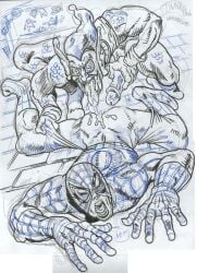 2boys archived_source ass davis_trell erection gay green_goblin male male_only marvel marvel_comics monochrome penis spider-man spider-man_(series) yaoi