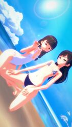 beach female female_only sexy babymetal sakemanjuju72 koikatsu 3d 3d_(artwork) pretty alternate_version_available 2girls moa_kikuchi yui_mizuno