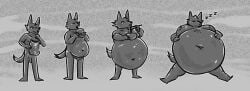 anthro belly belly_expansion big_belly burger canid canine canis chips_(food) eating eating_food expansion food genitals growth huge_belly male mammal moobs navel nipples noodles notwhatevers overweight penis ramen sequence skinny sleeping solo stuffing transformation weight_gain wolf