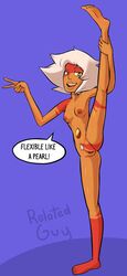 1girls exposed_pussy female female_only flexible leg_up pussy relatedguy skinny_jasper small_breasts solo steven_universe vertical_splits