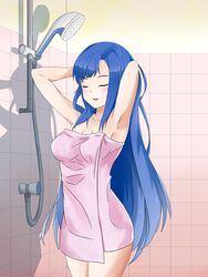 bath before_sex big_breasts booty_calls breasts imminent_sex lara_(booty_calls) long_hair shower towel