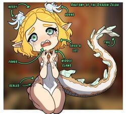 1girls blonde_hair chibi crying crying_with_eyes_open cute dragon dragon_girl dragon_tail dragon_zelda english_text female female_only green_eyes kinkymation light_dragon_(totk) looking_at_viewer princess_zelda sad short_hair solo tail tears_of_the_kingdom text the_legend_of_zelda zelda_(tears_of_the_kingdom)