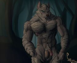 2019 abs anthro ball_tuft balls big_balls big_muscles canid canine canis circumcised claws fangs flaccid front_view hairy halloween holidays male male_only mammal muscular muscular_male nipples pecs penis rainy4k standing tuft were werecanid werecanine werewolf wolf