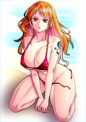 big_boobs boobs female female_only mifenami nami nami_(one_piece) one_piece post-timeskip thick_thighs thighs