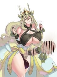 1futa animal_genitalia balls bar_censor blonde_hair boob_window breasts celine_(fire_emblem) censored chumbone20 cleavage cleavage_cutout clothed clothing crown curvy dress erection excessive_smegma fire_emblem fire_emblem_engage futa_only futanari gigantic_breasts horse_penis horsecock horsecock_futanari huge_breasts huge_cock human human_with_animal_genitalia human_with_horsecock light-skinned_futanari light_skin long_hair nintendo partially_clothed penis princess self_upload smegma solo standing thick_thighs underboob voluptuous voluptuous_female