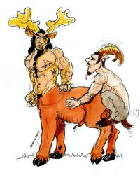 anal animal_genitalia_on_humanoid antlers beastoons braccio bracciotoon centaur cervid_taur cervine_penis_on_humanoid duo erection gay humanoid male male/male moose_antlers moose_taur penis satyr taur