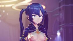 1girls 2_phut_hon 3d animated areolae arms_behind_head arms_up black_hair breasts dance dancing fap_to_beat female female_only genshin_impact hips me!me!me!_dance meme mmd mona_(genshin_impact) mp4 music nipples nude nude_female pigtails pussy solo solo_female sound swinging_breasts thatoneguy twintails uncensored video