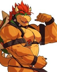 1boy 2024 abs anthro areola armband ass barazoku bedroom_eyes biceps big_butt big_muscles big_penis bowser bracelet butt_squish claws clothed clothing deltoids erection erection_under_clothing eyebrows flexing genitals hair harness horn huge_cock huge_muscles humanoid_genitalia humanoid_penis jewelry jockstrap koopa looking_at_viewer male male_only mario_(series) matcharyu muscular muscular_anthro muscular_male narrowed_eyes nintendo nipple_piercing nipple_ring nipples open_mouth open_smile pecs penis piercing ring_piercing scalie seductive shell simple_background smile solo solo_male spiked_shell spiked_tail spikes spikes_(anatomy) squish standing tail teeth tenting thick_thighs tongue topless topless_anthro topless_male triceps underwear white_background