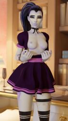 1female 1girl 1girls 1woman 3d 3d_model boobs breasts breasts_focus breasts_out clothing female lapis_lazuli002 looking_at_viewer maid overwatch overwatch_2 presenting_breasts solo widowmaker woman