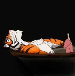 anthro bathtub cock cum cumming dick ejaculation fortnite furry giovannibardawulf giovannidrawing lighting male_only masturbating nipples oscar_(fortnite) pink_penis shading smiling solo_male stripes tiger