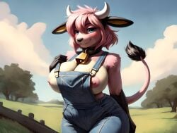 1girls ai_generated anthro anthro_only bedroom_eyes big_breasts blush blushing breasts collar erect_nipples female female_only furry furry_only looking_at_viewer miltank nintendo nude_female pokemon pokemon_(species) scorpianpp self_upload smile solo solo_female solo_focus stable_diffusion standing