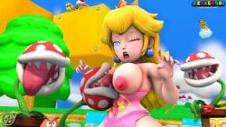 3d 3d_(artwork) 3d_model areola areolae blonde_hair blue breast_sucking breasts eyes female female_focus fire_bros. goomba koopa_troopa lakitu mario_(series) nintendo outdoors paratroopa piranha_plant princess_peach sfm source_filmmaker ssake4500 sucking_nipples super_mario_bros.