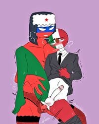 anal anal_sex balls big_penis clothed countryhumans cum cum_in_ass cum_inside erection from_behind gay girly hat lingerie male male/male mexico mexico_(countryhumans) nude penetration russia russia_(countryhumans) sex stickman sweat yaoi