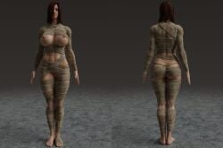 1girls 3d 3d_(artwork) ass big_breasts breasts brown_hair bust busty chest curvaceous curvy curvy_figure dark_souls dark_souls_2 emerald_herald female female_focus fromsoftware front_and_back hair_over_one_eye hips hourglass_figure huge_breasts human large_ass large_breasts legs light-skinned_female light_skin lips mature mature_female mummy_wrappings nipples no_bra panties plague_of_humanity_(artist) shanalotte_(dark_souls) slim_waist solo standing thick thick_hips thick_legs thick_thighs thighs toned_female toned_stomach voluptuous waist wide_hips