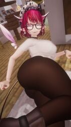 1girls 3d big_ass big_butt cute female female_only glasses hololive hololive_english hololive_english_-promise- horns irys large_breasts laying_down pointy_ears smiling the3ndergamer virtual_youtuber