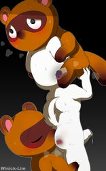 2019 absurd_res anal animal_crossing anthro anthro_on_anthro ass black_background black_eyes blush bodily_fluids breath brown_body brown_fur canid canine canis closed_eyes cum cum_on_penis cum_string domestic_dog double_penetration erection fellatio floppy_ears from_behind_(disambiguation) fur genital_fluids group group_sex hi_res humanoid_penis internal k.k._slider long_ears male male/male male_only mammal nintendo nude oral orgasm penetration penile penis pink_tongue presenting presenting_hindquarters presenting_penis procyonid raccoon rimming sex simple_background standing sweat tan_penis threesome timmy_nook tommy_nook tongue tongue_out uncut video_games white_body white_fur white_penis winick-lim young