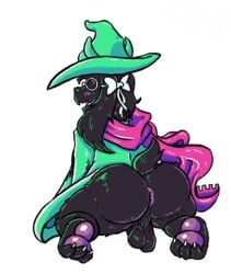 1boy 2019 animal_ears anthro anthrofied anus ass backsack balls barefoot big_ass big_butt black_fur blush bottomless bovid bow bubble_ass bubble_butt butt caprine claws clothing dat_ass deltarune eyewear floppy_ears fur glasses goat hat headgear headwear horn huge_ass huge_butt inkbunny long_ears looking_at_viewer looking_back male male_only mammal mostly_nude open_mouth pawpads paws pink_anus presenting presenting_anus presenting_ass presenting_butt presenting_hindquarters ralsei robe simple_background sinood1e sitting smile solo tail testicles thick thick_thighs toe_claws tongue video_games white_background wide_hips