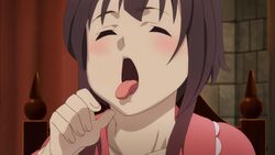 16:9_aspect_ratio animated blush closed_eyes fellatio_gesture invisible_penis kono_subarashii_sekai_ni_shukufuku_wo! masturbation_gesture megumin open_mouth oral_invitation tongue tongue_out