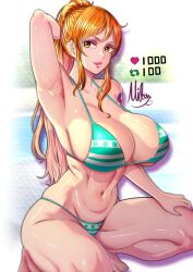 big_boobs boobs female female_only mifenami nami nami_(one_piece) one_piece post-timeskip thick_thighs thighs